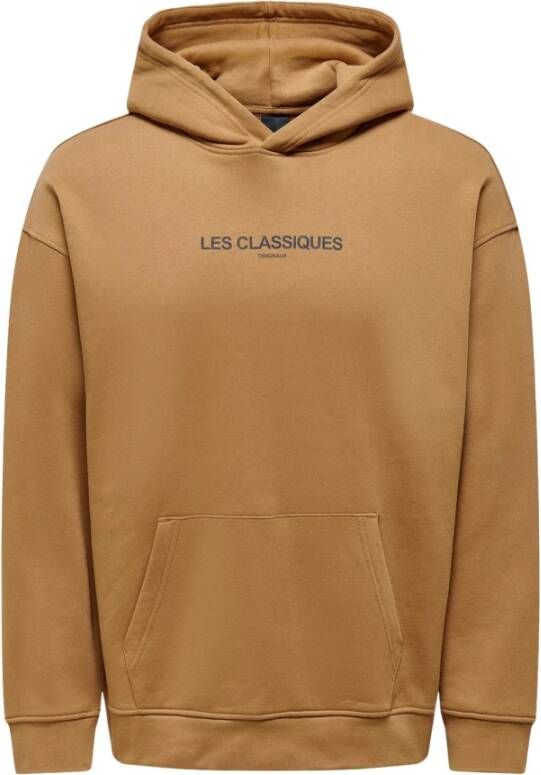 Only & Sons Klassieke Life RLX Zware Sweater: Tabaksbruin Brown Heren