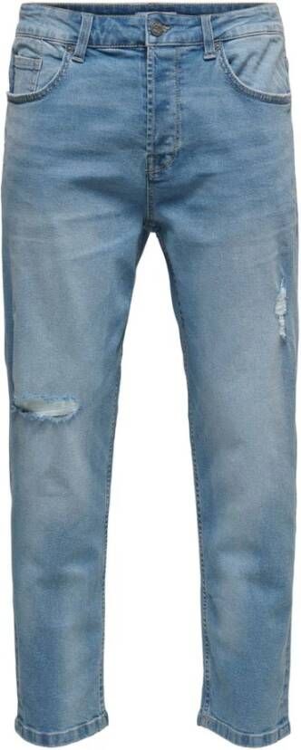 Only & Sons Korte carrot fit jeans met stretch model 'Avi Beam'