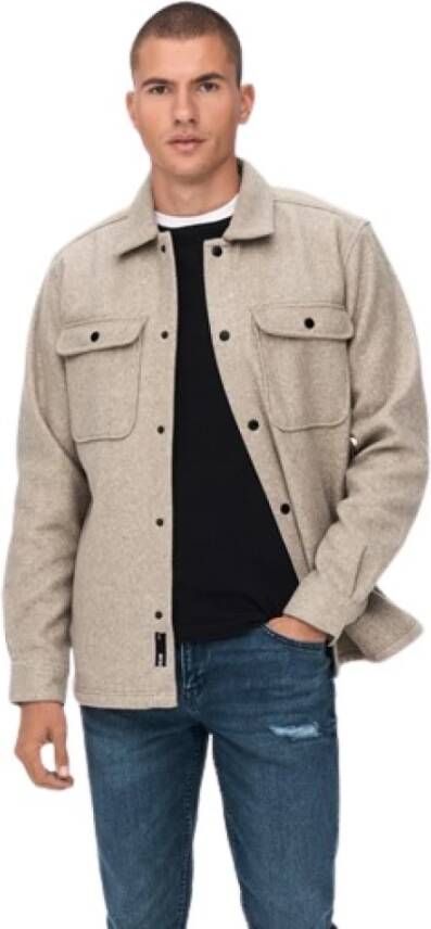 ONLY & SONS Overhemd met lange mouwen ONSASH OVR WOOLEN LOOK PKT LS SHIRT NOOS - Foto 7