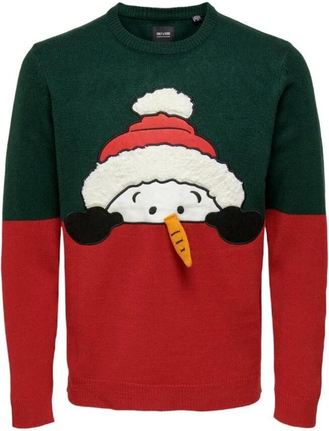 Only & Sons Acryl Gebreide Trui Mannen Herfst Winter Collectie Green Heren