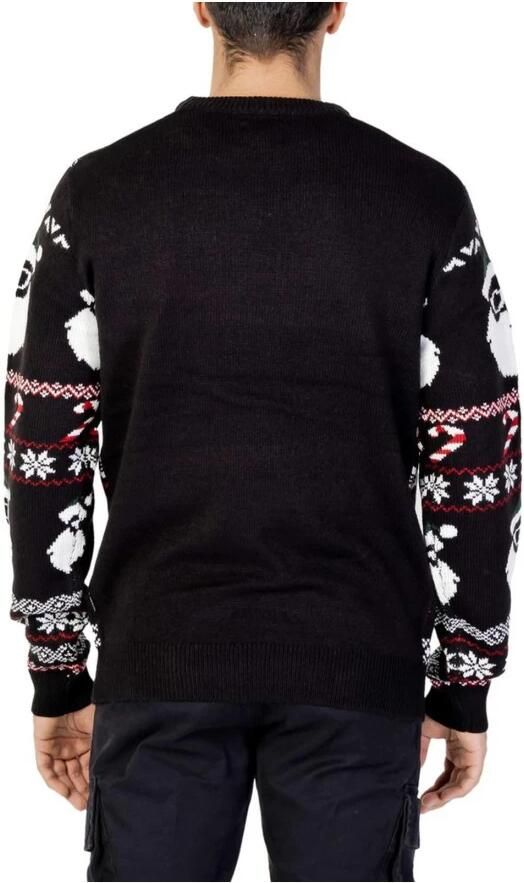 Only & Sons Zwart Bedrukte Gebreide Trui Lange Mouw Ronde Hals Multicolor Heren - Foto 2