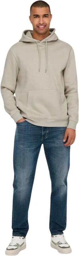 Only & Sons Casual Hoodie Sweatshirt Gray Heren - Foto 6