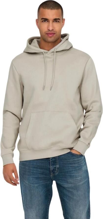 Only & Sons Casual Hoodie Sweatshirt Gray Heren - Foto 4