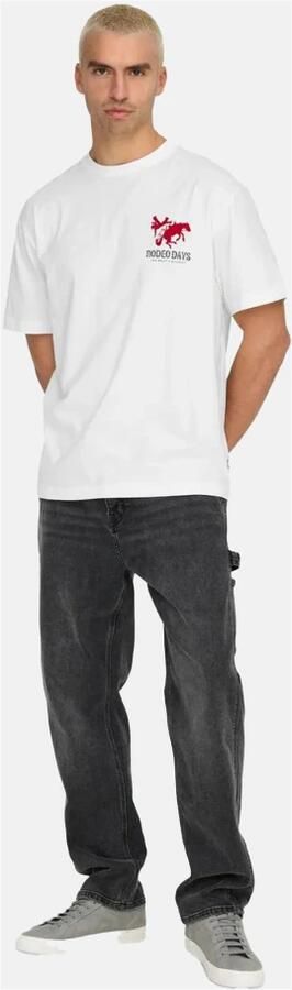 Only & Sons Casual Katoenen T-shirt in Diverse Kleuren White Heren - Foto 3