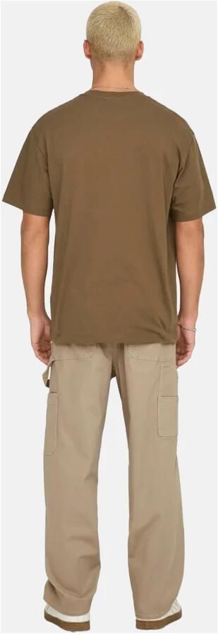 Only & Sons Casual Katoenen T-shirt voor Mannen Beige Heren