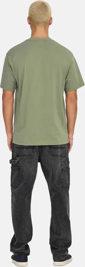 Only & Sons Casual Katoenen T-shirt voor Mannen Green Heren - Foto 5