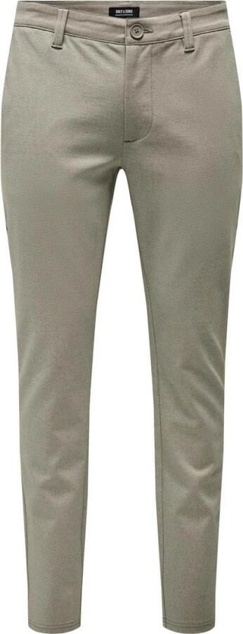 Only & Sons Slim fit stoffen broek in gemêleerde look model 'MARK' - Foto 9
