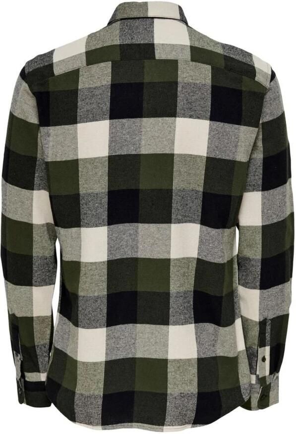 Only & Sons Groene Katoenen Overhemd met Lange Mouwen Green Heren - Foto 5