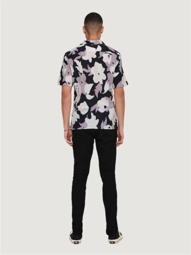 Only & Sons Overhemd Korte Mouw Only & Sons ONSTREV REG CTN LIN AOP SS SHIRT NOOS 22025125 - Foto 4