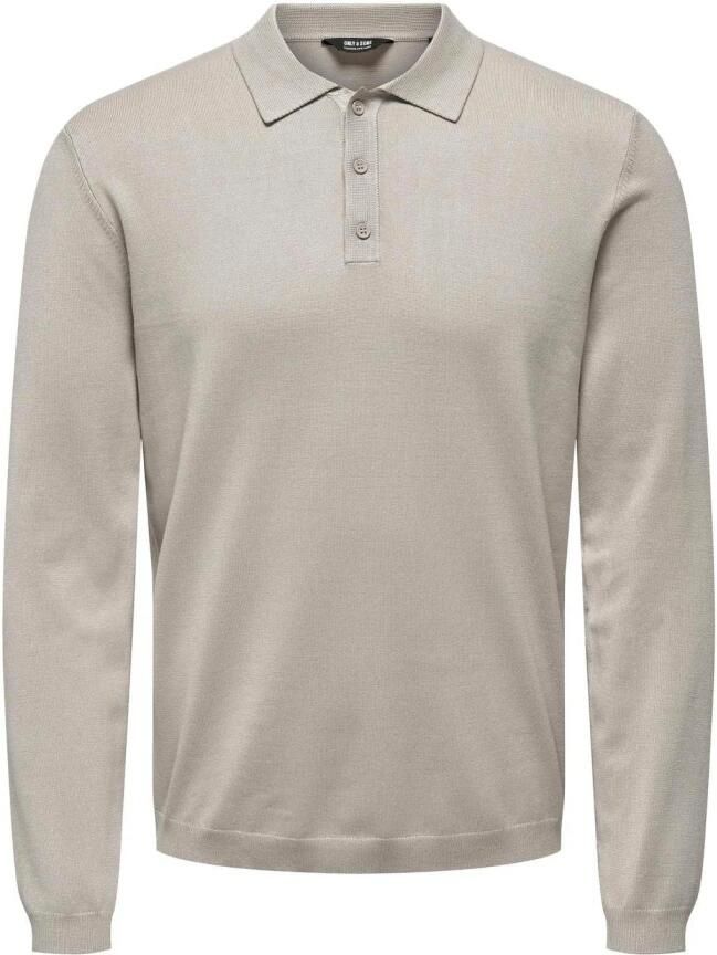 Only & Sons Life Reg Polo Knit Silver Lining Beige Heren