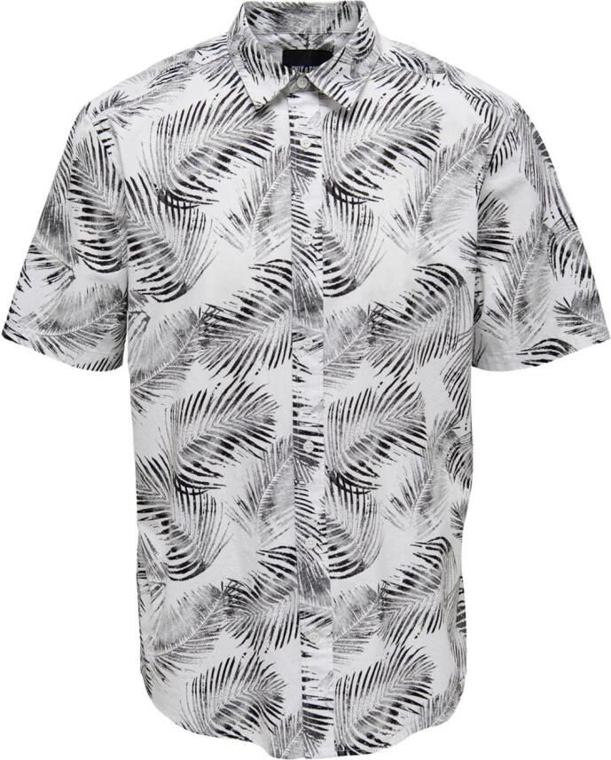 ONLY & SONS regular fit overhemd ONSBES met all over print bright white - Foto 2