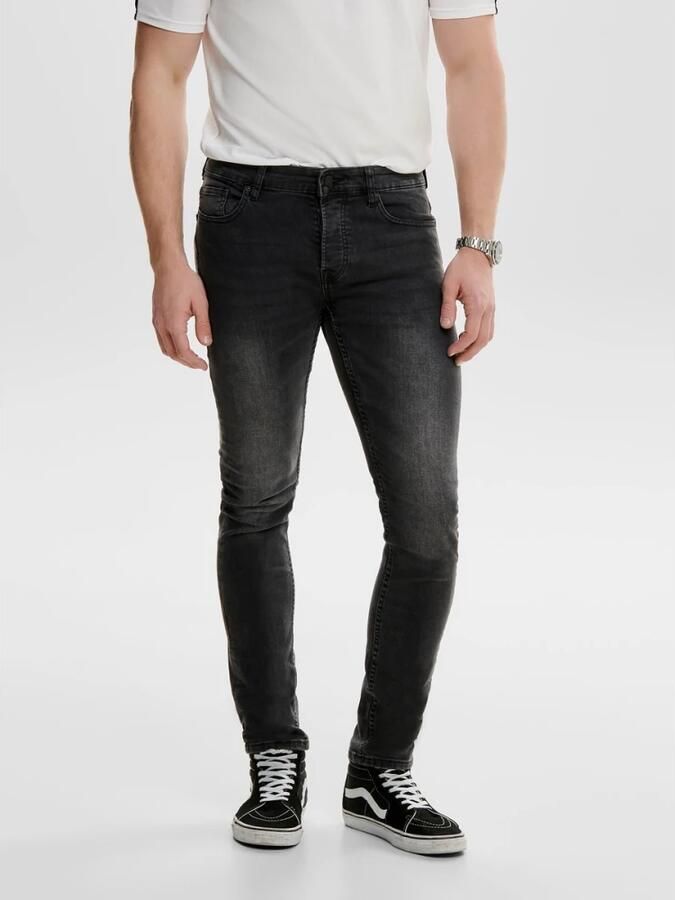 Only & Sons Slim fit jeans Met zwarte wassing loom Black Heren - Foto 3