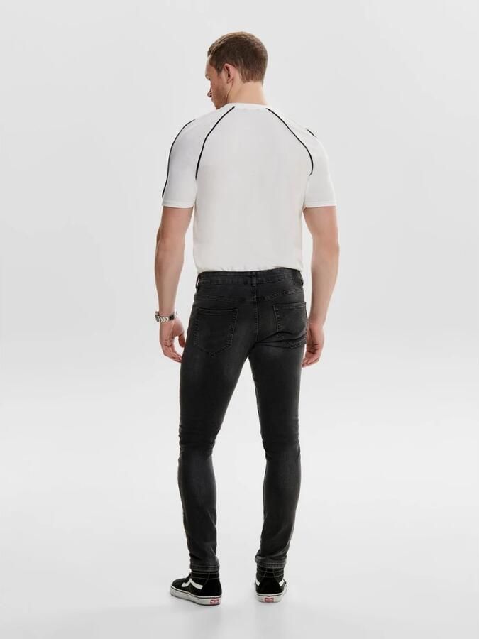 Only & Sons Slim fit jeans Met zwarte wassing loom Black Heren - Foto 4
