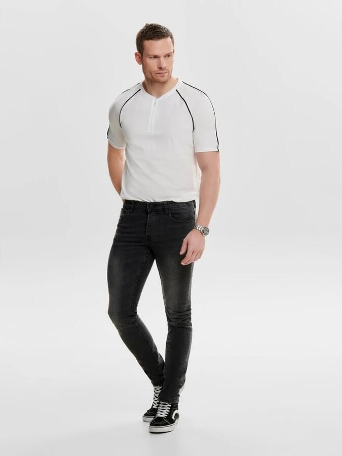 Only & Sons Slim fit jeans Met zwarte wassing loom Black Heren - Foto 5
