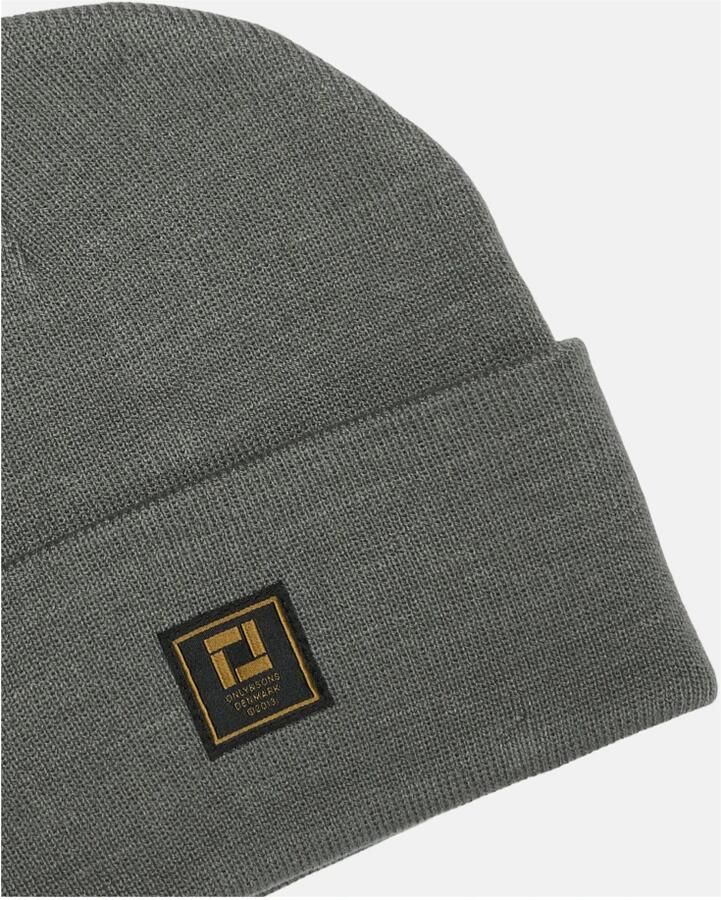 ONLY & SONS Beanie ONSISAAC FLAT KNIT LOGO BEANIE NOOS