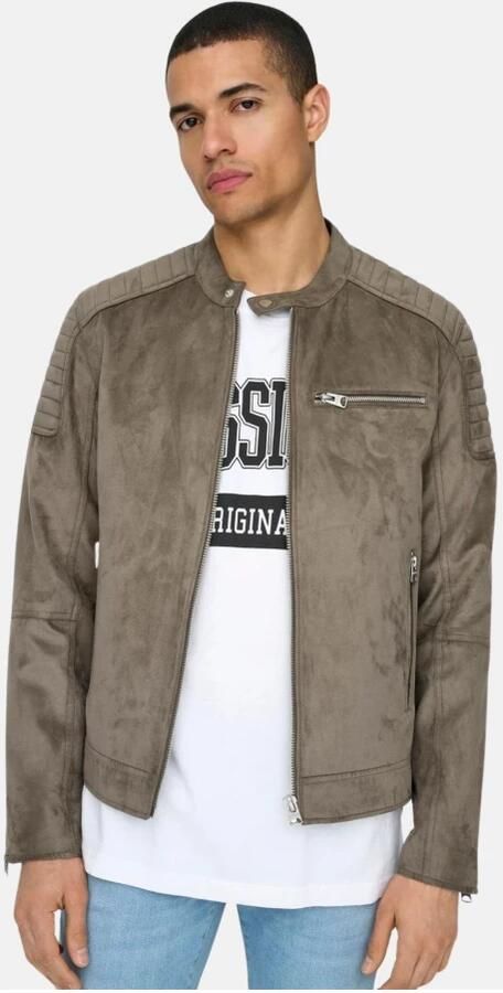 ONLY & SONS Imitatieleren jack ONSGUS FAUX SUEDE RACER JACKET OTW NOOS - Foto 7