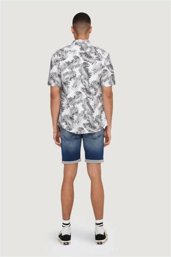 ONLY & SONS regular fit overhemd ONSBES met all over print bright white - Foto 4