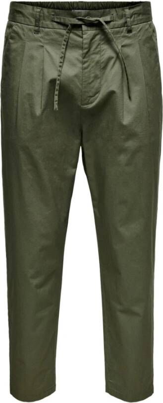 Only & Sons Only Sons Men& Trousers Groen Heren