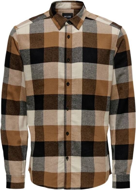 Only & Sons Shirts Bruin Heren