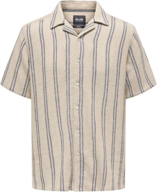 Only & Sons Short Sleeve Shirts Beige Heren