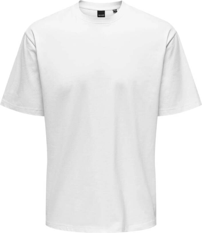 Only & Sons Ontspannen T-shirt met korte mouwen voor mannen White Heren