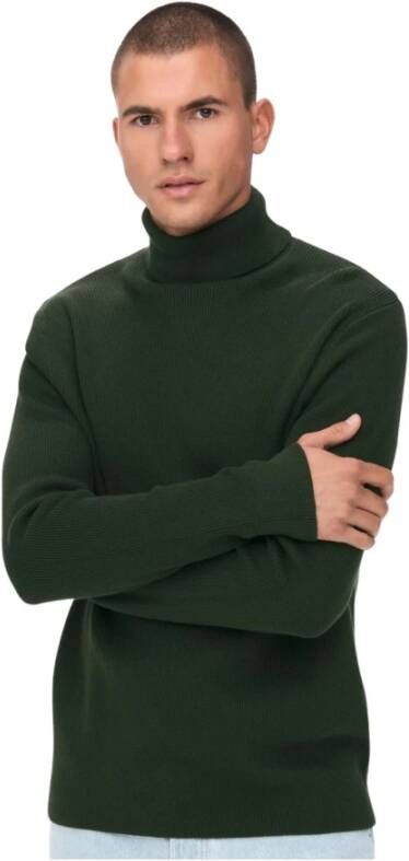 Only & Sons Turtlenecks Groen Heren