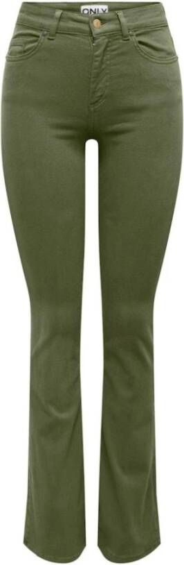 Only Flared Mid-rise Broek in Kalamata Groen Dames