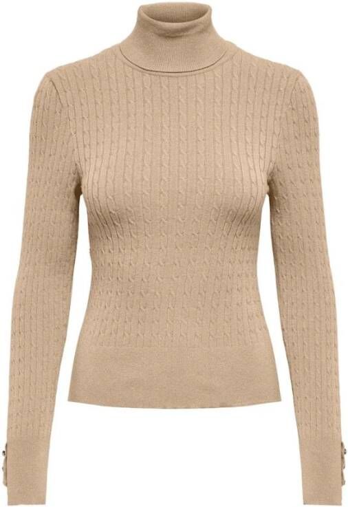 Only Irish Cream Cable Rollneck Sweater | Freewear Bruin Dames