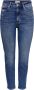 ONLY cropped high waist straight fit jeans ONLEMILY medium blue denim regular - Thumbnail 2