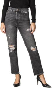 ONLY cropped high waist straight fit jeans ONLFINE black