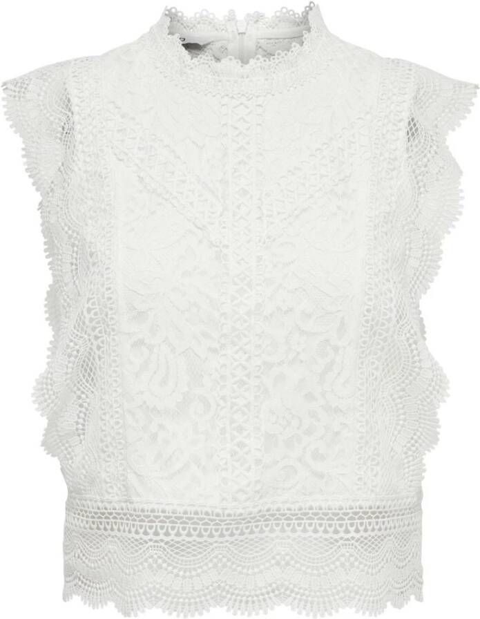Only Kanten shirt ONLKARO – Kantentop met opstaande kraag voor elegante looks - Foto 6