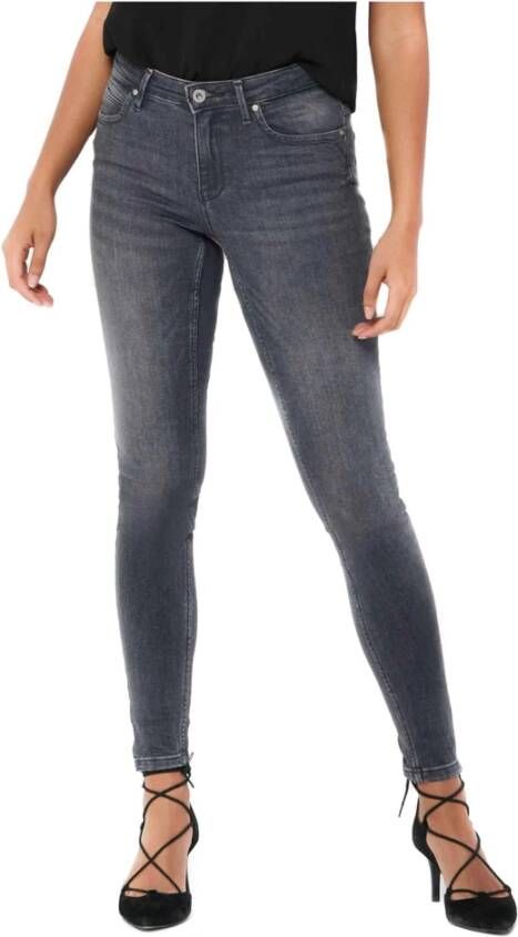 ONLY cropped skinny jeans ONLKENDELL medium grey denim