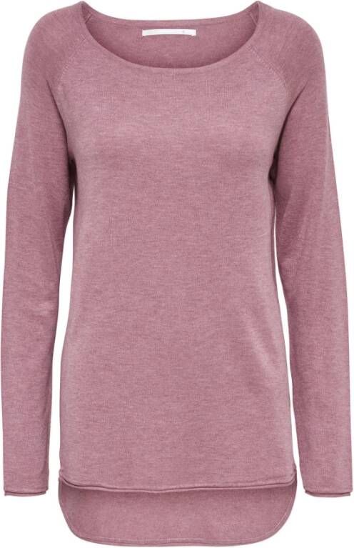 Only Knitted Pullover Long Roze Dames