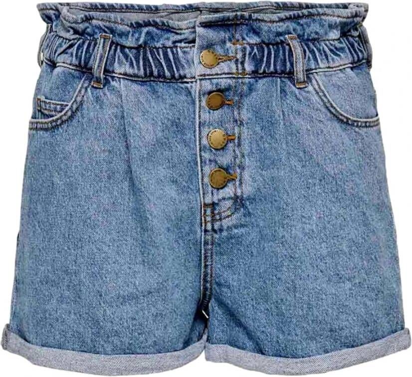 Only Regular fit korte paperbagbroek met knoopsluiting model 'CUBA LIFE'