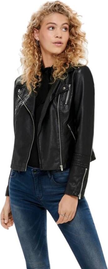 Only Leather Jackets Zwart Dames