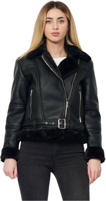 Only Leather Jackets Zwart Dames