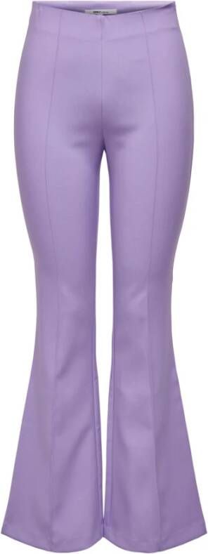 Only Leather Trousers Purple Dames