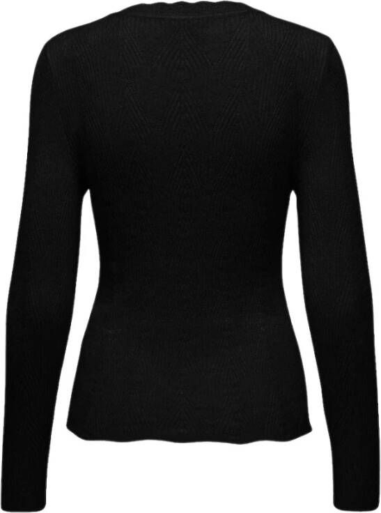 Only Onlmai LS Struct O-Neck CC KNT Zwart | Freewear Zwart Black Dames