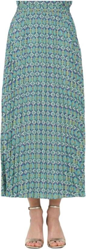 Only Poly Plisse Rok voor een stijlvolle look Blue Dames