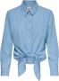 Only Olecey LS Stripe Knot DNM Shirt Cloud Dancer MEDIUM Blue | Freewear Blauw Blue Dames - Thumbnail 2