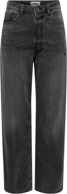 Only Grijze Effen Jeans met Rits en Knoopsluiting Gray Dames - Foto 3