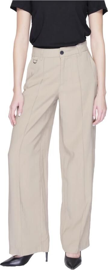 Only Beige Broek met Rits en Knoopsluiting Beige Dames - Foto 4