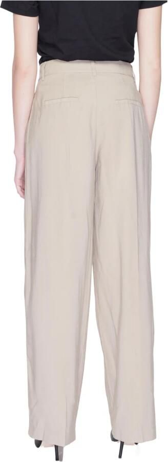 Only Beige Broek met Rits en Knoopsluiting Beige Dames - Foto 3