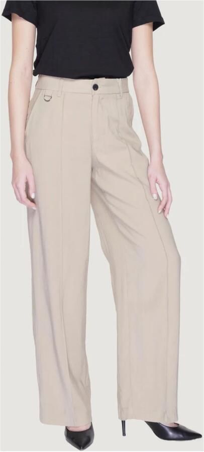 Only Beige Broek met Rits en Knoopsluiting Beige Dames - Foto 2