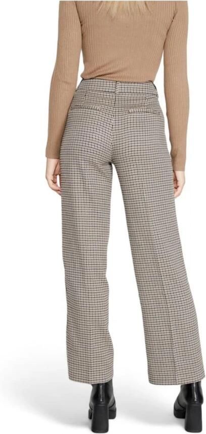 ONLY geruite straight fit broek ONLLETTIE bruin beige zwart - Foto 2