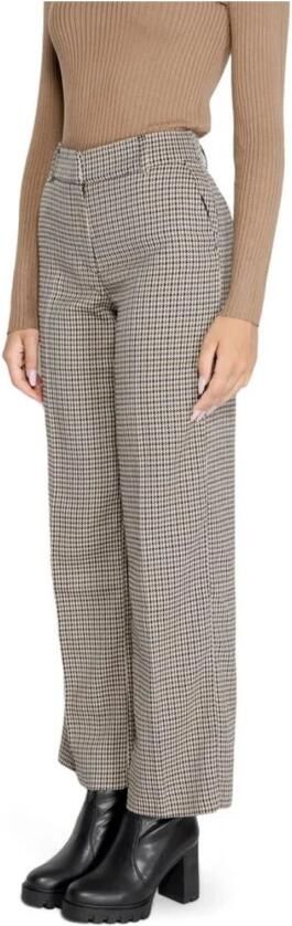 ONLY geruite straight fit broek ONLLETTIE bruin beige zwart - Foto 4