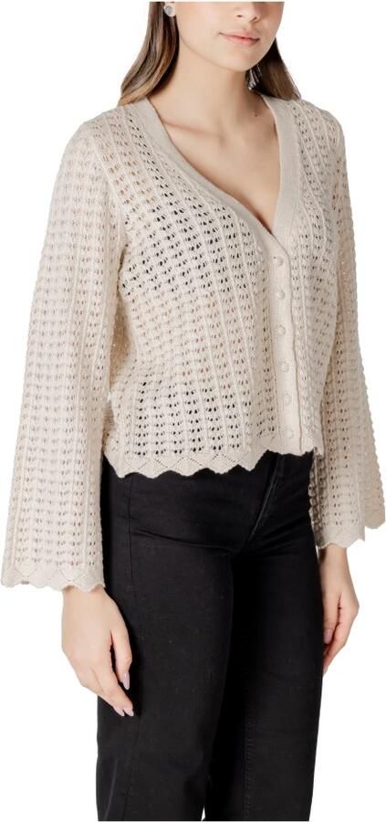 Only Beige V-Neck Button Cardigan Beige Dames - Foto 2