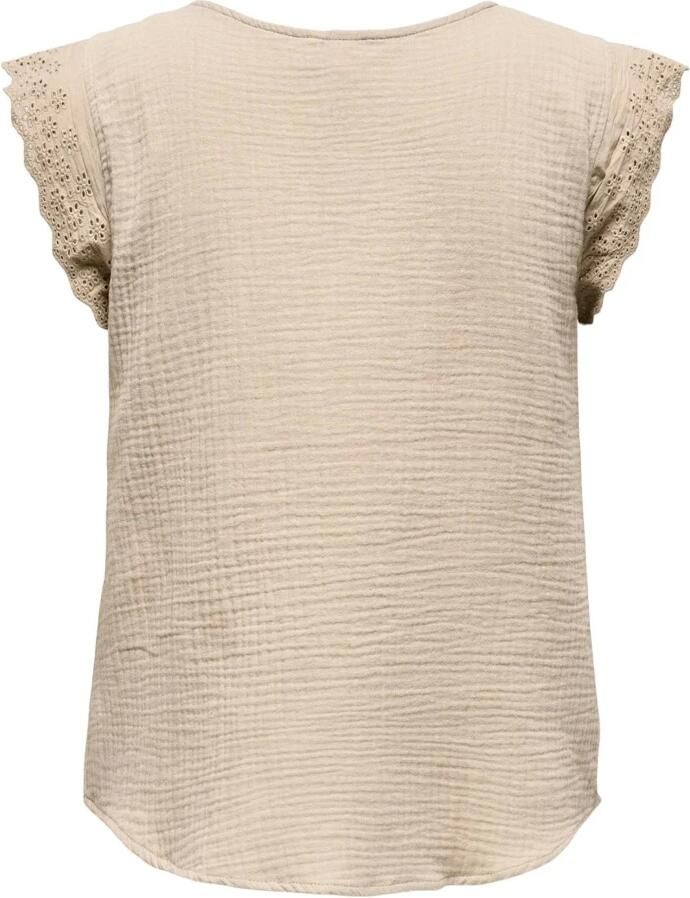 Only Biologisch Katoen Dames T-shirt Lente Zomer Collectie Beige Dames