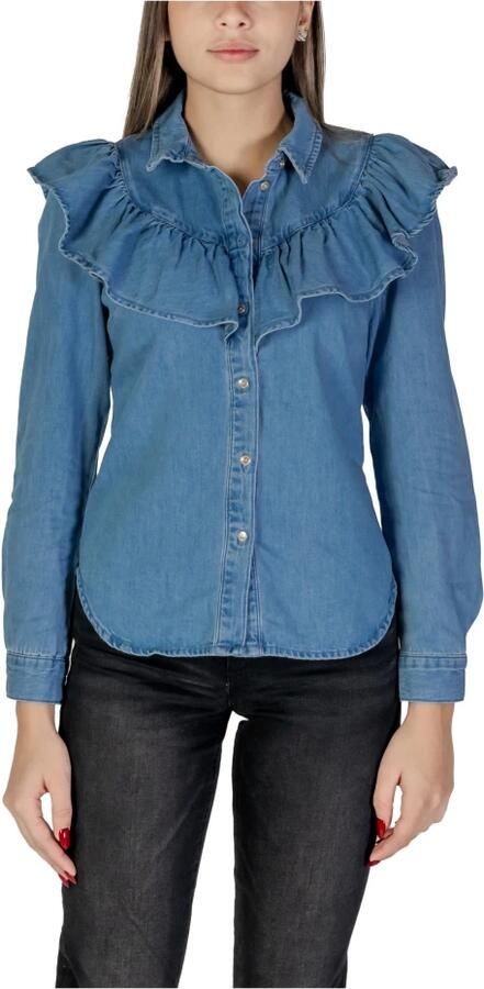 Only Overhemd ONLINDIGO LIFE LS FRILL DB DNM QYT 15297988 - Foto 6