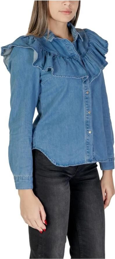 Only Overhemd ONLINDIGO LIFE LS FRILL DB DNM QYT 15297988 - Foto 4